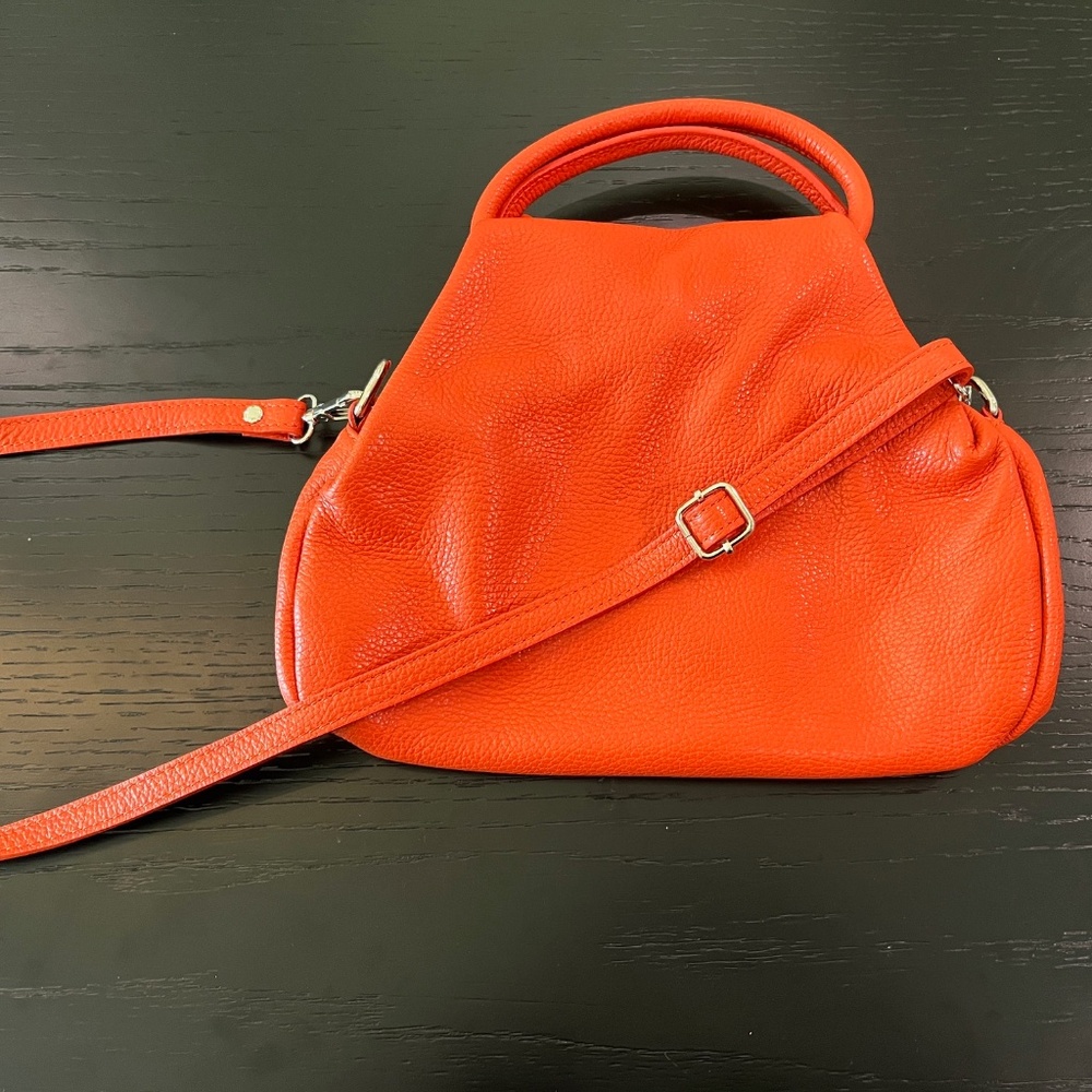 Orange Italian Leather Bag